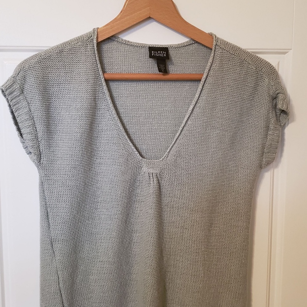 Eileen fisher Open Knit Short Sleeve Sweater